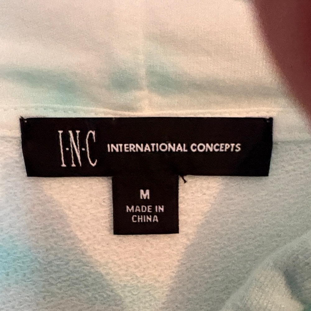 INC International Concepts Pastel Tie-Dye Hoodie in Aqua & Yellow - Picture 4 of 5